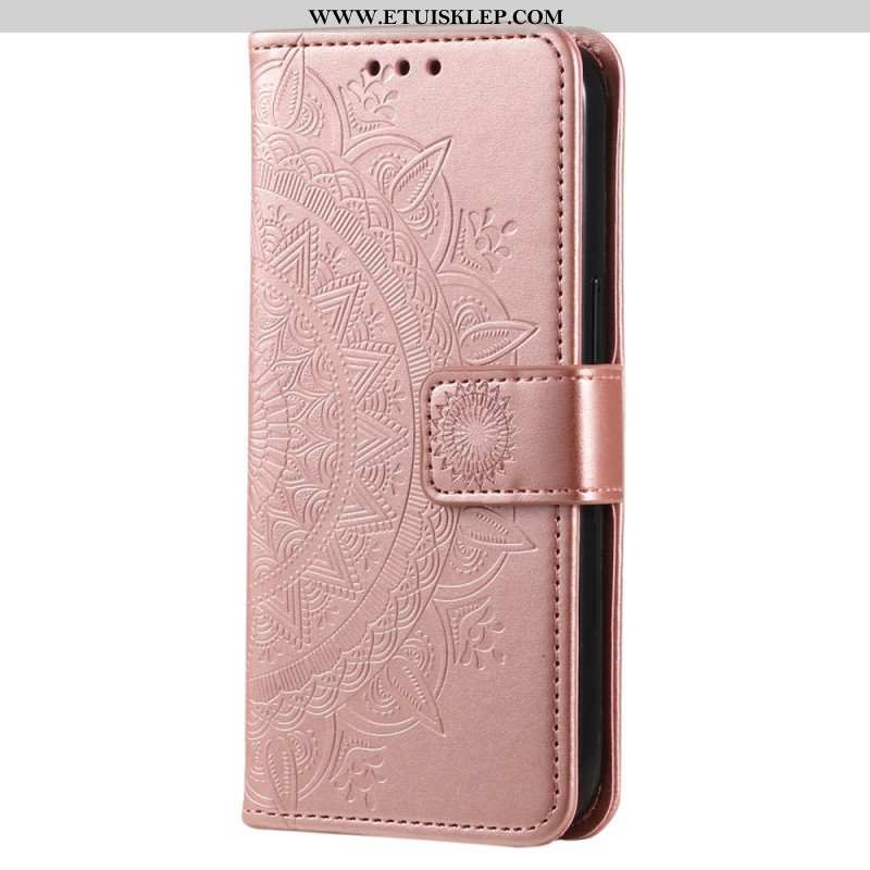Skórzany Futerał do Xiaomi 13 Pro Mandala Sun Ze Smyczą